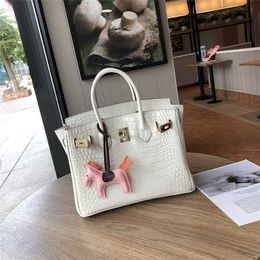 Designer Genuine Leather Handbag Bk Summer New Crocodile Pattern Platinum Bag Leather Womens One Shoulder Messenger Fashion Versatile VDO4