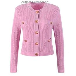 2024 Spring/summer New Jacket Long Sleeve High Edition Slim Fit Knitted Sweater Cardigan Coat Pink Set balmani balmann balmane balmins balmaims MLOC