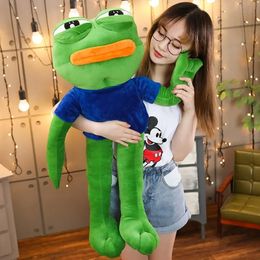 Creative 50-90cm Cute Magic Expression Pepe The Frog Sad Frog Plush 4chan Meme Toys Stuffed Animal Dolls for Kids Lovely Gift 240402