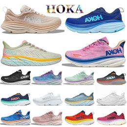 One Hokah Clifton 9 Carbon X3 Men Women Running Shoes Sneaker Triple Black White Shifting Sand Peach Whip Harbour Mist Sweet Lilac Airy Mens Trainers