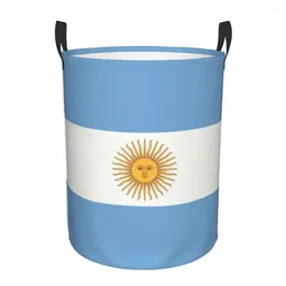 Laundry Bags Flag Of Argentina Basket Foldable Clothes Hamper For Baby Kids Toys Storage Bag