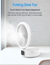 Epacket Desktop Portable Fan APP Smart Remote Control Home Air Conditioner LED Night Light Folding USB Rechargeable Electric Fan7216025