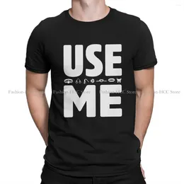 Men's T Shirts Use Me O Neck TShirt BDSM Original Polyester Shirt Men Tops Individuality