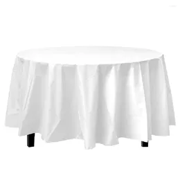 Table Cloth White Disposable PEVA Decorative Solid Plastic Tablecloth 1pc