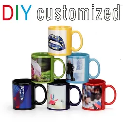 Mugs Black Cup DIY LOGO Ceramic 350ML Mug Customise Print Your Po Picture Pattern Personalised Gift For Tea Coffee Milk