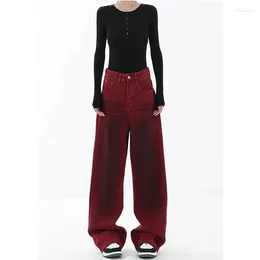 Women's Jeans Women Vintage Y2k Streetwear 2000s Wide Leg Denim Pants Korean Baggy High Waist Cowboy Trouser Oversize Clothes 2024