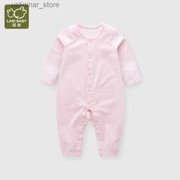 Rompers Four Seasons 3-18 Months Baby Bodysuit Boys and Girls Newborn Short Sleeved Rompers Solid Color Jumpsuit for Kids L47