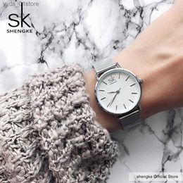 Women's Watches SK Super Slim Sliver Mesh Stainless Steel es Women Top Brand Luxury Casual Clock Ladies Wrist Relogio Feminino L46