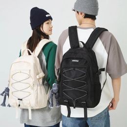 Backpack 2024 Spring Solid Colour Nylon Large Capacity Fashion Connector Student For Men And Women