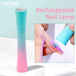 Dryers ANGNYA Rechargeable Nail Lamp Handheld Nail Dryer Mini Portable UV LED Lamp For Nails USB Nail Art Drying Lamp Manicure Tools