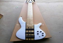 Custom whole 6 string electric bass White body fingerboard black metal guitar available for customization all colors avail1755330