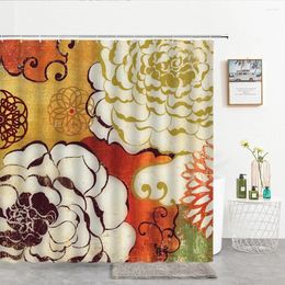 Shower Curtains 3d Waterproof European Retro Flower Bathroom With Hooks Decorative 180 200cm Polyester Bath Screen