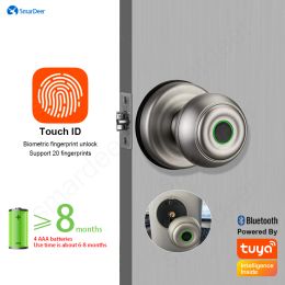 Lock SmarDeer Fingerprint lock for Tuya Bluetooth smart lock Keyless entry Biometric Fingerprint TypeC and mechanical key unlock