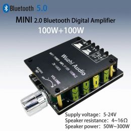 Amplifier ZK1002L 1002 100WX2 TPA3116 Mini Bluetooth 5.0 Wireless Audio Power Digital Amplifier Board Stereo Amp DC 12V 24V