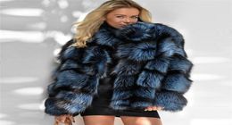 2021 Winter Women Real Fox Fur Jacket With Stand Collar genuine Leather Natural Silver High Quality Fur Overcoat6531162