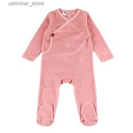 Rompers Baby velour romper footies kids clothes long sleeves baby overalls children boy and girl romper clothes baby jumpsuit size 3-18M L47