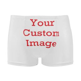 Men Swimwear Pants Summer Sexy Beach Shorts Swim Trunks Custom Picture Swimsuit Mens Swimming Boxer Briefs 240326