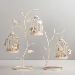 Candle Holders Europe Style Iron Birdcage Holder Creative Candlestick Romantic Dinner Home Wedding Decoration Lantern