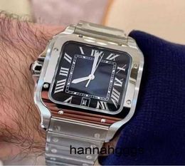 2022 new Square Watches 40mm Geneva Genuine Stainless Steel Mechanical Watches Case and Bracelet Fashion Mens Watches Male Wristwa7403616