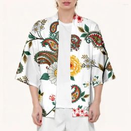 Ethnic Clothing Summer Retro Paisley Kimono Unisex Fashion Hawaiian Shirt Trendy Yukata Beach Tops Bathrobe Loose Elegant Outwear Haori