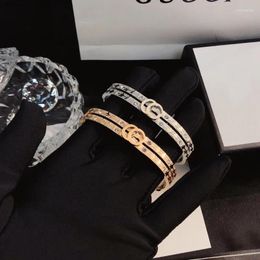 Bangle Designer Bracelet Charm Luxury Bracelets Women Letter Jewelry Plated Stainless Steel 18K Gold Wristband Cuff Fashion Party