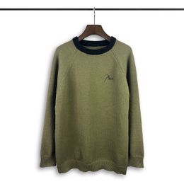 남성 디자이너 스웨터 레트로 클래식 패션 카디건 스웨트 셔츠 남자 스웨터 편지 자수 둥근 목 편안한 jumpera22