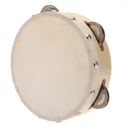 Party Decoration 6in Hand Held Tambourine Drum Bell Metal Jingles Percussion Musical Toy For KTV Kids Games