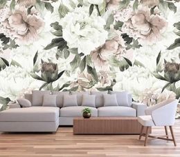 Wallpapers Roses And Banana Leaves Wall Mural Wallpaper For Bedroom Living Room(Not Self-Adhesive)