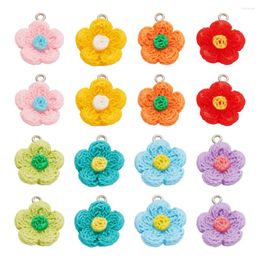 Pendant Necklaces 16Pcs Flower Resin Pendants Charms Crafts Making Findings Handmade Jewellery For DIY Earrings Necklace Key Chain Supplies