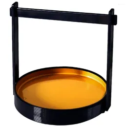 Dinnerware Sets Shopping Basket Handheld Plate Sushi Display Containers Round Japanese Tray Plastic Serving Trays