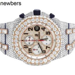 Luxury Aps Factory AudemaPigue Watch Swiss Movement Abbey Royal Oak Offshore 42mm Rose Gold/Steel Diamond Watch 39.35 CaratA6OO