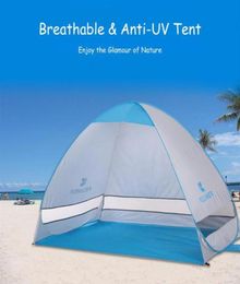 Outdoor Automatic Tent Instant up Camping Tent Portable Travel Beach Anti UV Shelter Fishing Hiking Picnic Silver X88B201x9913381