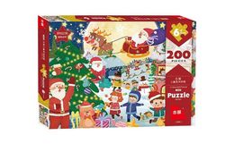 Christmas Puzzles Jigsaw For Kids Brain Teaser 200 Pieces Toddler Of Town Learning Toys Set Gift 240401