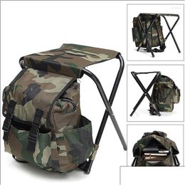 Camp Furniture Portable Outdoor Folding Ice Pack Chair With Storage Bag And Backrest Insation Function 3-In-1 Leisure Cam Drop Delive Dhfv1