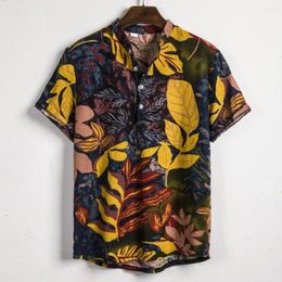Men's Casual Shirts Vintage Shirt Men T-shirts Summer Clothing 3d Streetwear V Neck Oversized Short Sleeve Tops Tees For Male Henleys