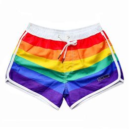 Men'S Swimwear Rainbow Beach Shorts Men Swimming Trunks Y Gay Boxer Briefs Swimsuit Surf Board Bathing Underwear Dm Desmiit 220112 Dro Dhvxu