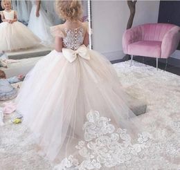 Girl039s Dresses Flower Girl Lace Backless Tulle For Wedding Vintage Little Pageant Princess Kids Gown6537052