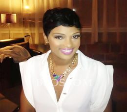 100 Human Natural Hair Web Celebrity Short Layered Cut Wigs For Black Women African American Short Pixie Cut Glueless Bob Wigs1666976