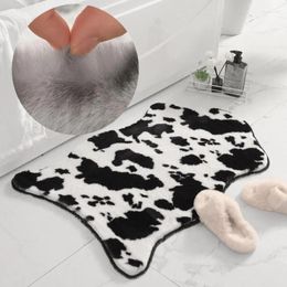 Bath Mats Imitation Fur Non-slip Bedside Carpet Flocking Rug Absorbent Bathroom Mat Kitchen Area Rugs For Shower Room