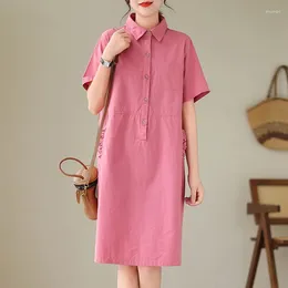Party Dresses 2024 Arrival Japanese Style Turn-down Collar Sweet Girls Chic Summer Blouse Dress Lady Work Fashion Women Casual