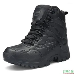 Boots Military Combat Men Genuine Leather US Army Hunting Trekking Camping Mountaineering Winter Work Shoes Boot
