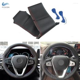 Steering Wheel Covers Car Inner Leather Cover Red Blue Line For G30 G31 G32 G11 G12 G20 G21 X3 G01 X4 G02 X5 G05 X7 G07 Z4 G29 2024