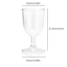 Disposable Cups Straws Transparent Plastic Red Wine Cup Hard Stemware Body And Bottom Can Be Separated