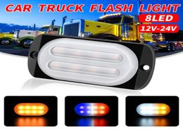 40PCS Truck Car 8 LED Flash Light 24w 1224v Strobe Emergency Warning Light Flashing Lights2841052