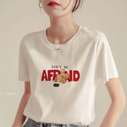 Designer Women's T-shirt White Pure Cotton Short Sleeved T-shirt for Women in Summer 2024 New European Womens Full Shoulder T-shirt Top Instagram Trend