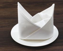 50cm50cm Plain White Napkin Cotton el Resturant Home Table Napkins Fabric Wedding Kitchen Towel Table Towels Cloth GGA21312938556