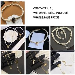 Luxury Brand Necklace Designer with Double Pearl Choker Fashionable Jewelry for Girls as Anniversary Wedding Gifts