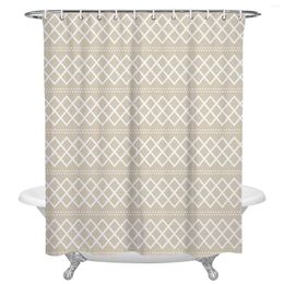 Shower Curtains Brown Geometric Texture Waterproof Bath Home Decor Modern Luxury Bathroom Curtain