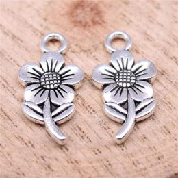 Charms Components Double-Sided Flower Jewellery Pendants 21x11mm 20pcs