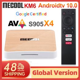 Box Mecool KM6 Deluxe Amlogic S905X4 Smart TV Box Android 10 4GB 64GB Google Certified Wifi 6 AV1 USB3.0 1000M 2GB 16GB Set Top Box